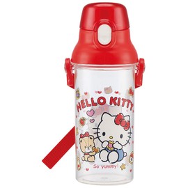 Skater - Clear Bottle - 480ml – Girls Water Bottle with with a Cute Kitty