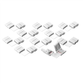 Sienoc LED RGB Strip Eckverbinder 10PK Schnellverbinder Steckverbinder L Verbinder Set（10pk L-4 Pol Verbinder）