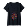Womens WHITE MOUNTAIN APACHE Native Indian Colorful Dreamcatcher V-Neck T-Shirt