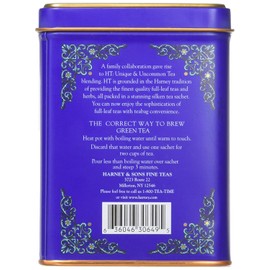 Harney & Sons Blueberry Green Tea Tin Can - Caffeinated and, Great Present Idea - 20 Sachets, 1.4 Ounces