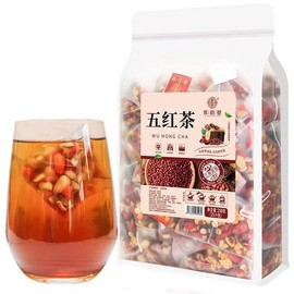 Wu Hong tea 8.81oz (10g×25packets) Five red Tea Brown sugar wolfberry red date peanut red bean Combination tea Bag blister Tea bag 五红茶250g
