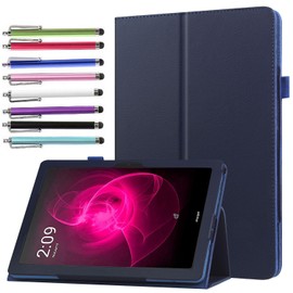 elitegadget Case for TCL TAB 10 NXTPAPER 5G 10.4 Inch Tablet Model 9199S - Slim Lightweight Folio Stand Cover PU Leather Case Cover + 1 Stylus (Navy Blue)