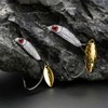 JOHNCOO 4pcs/ Pack Weighted Swimbait Hooks with Blade 3D Eyes