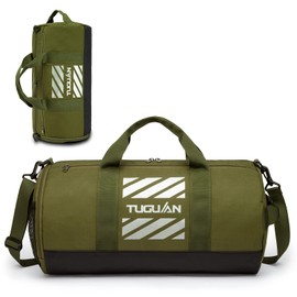 TUGUAN Gym Bags for Men Women Small Travel Duffle Bag with Wet Pocket & Shoes Compartment Overnight Weekender Duffel Bag Sports Gym Tote bag Man 40L, Green