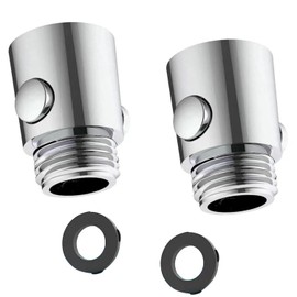 Amazleer Pack of 2 Shut-off Valve for Shower, Water Stopper, Flow Limiter, Shower Head Flow Control Valve for Hand Shower and Shower (2, Silver, One Size)