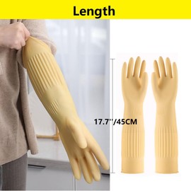 YIOIY Cleaning Gloves, Waterproof and Oil Resistant Rubber Glove for Kitchen Cleaning, Clothing, Cleaning, Household Cleaning, Dishwashing, Car Washing, Pet Grooming (Yellow, M)