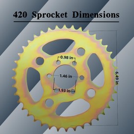 FXNX Speed Rear High Torque Rear 6 Hole Sprocket # 40 41 420 Chain Wheel for CT100U CC100X Mega Moto MMB80 105 Baja Doodle Bug DB30 Motovox MBX10 Mini Bike Parts Fit Mini Bike Sprocket Upgrade (40T)