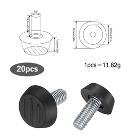 20Pcs M8 Thread Levelling Feet, Rubber Feet for Furniture, Non-Slip Adjustable Feet for Furniture, Furniture Levellers, Furniture Screw Leveling Foot,Diameter 23mm for Wooden Furniture