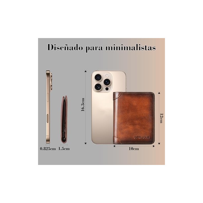 Carteras para Caballero con Protección RFID, Billetera de Hombre de