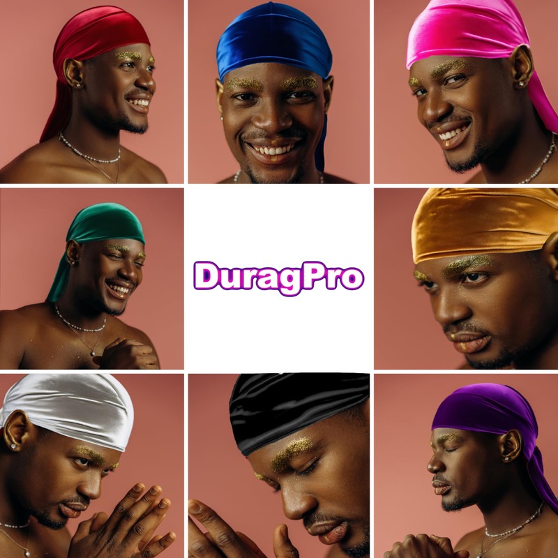 DuragPro 1 Pack Velvet Durag for Men - Enhanced Colorfastness,