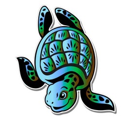 GT Graphics Sea Turtle - 5" Vinyl Sticker - for Car Laptop I-Pad - Waterproof Decal