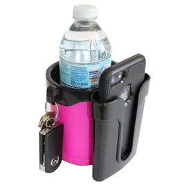 BikeCupHolder - Pink - Cell Phone - Keys - Holder Combo for Beach Cruiser - Commuter Bike