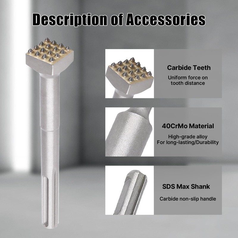 Vearter SDS Max Bushing Tool 16 Tips, 8-1/2'' X 1-1/4''