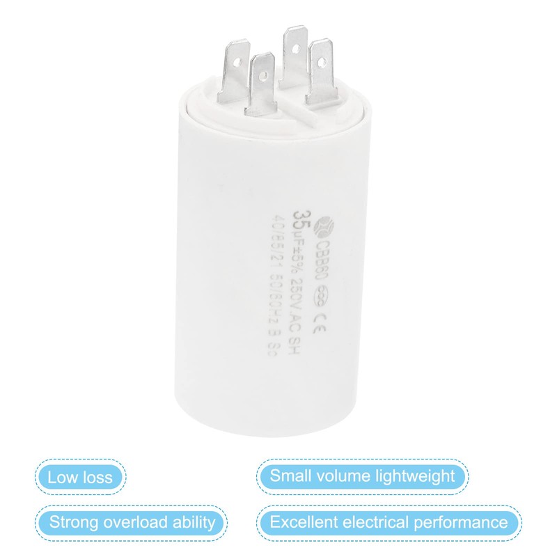 PATIKIL CBB60 35uF Running Capacitor,2Pcs AC 250V 4 pins 50/60Hz