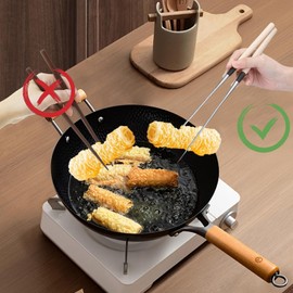 Stainless Steel Chopsticks Reusable Chop Sticks Extra Long 31.5 cm/ 12.4 Inch Cooking Chopsticks Metal Frying Noodle Sushi Japanese Chopsticks