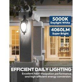 Nouscan 300W Equivalent LED Light Bulb, 4060LM Super Bright A23 LED Bulb, Daylight 5000K, 33W Energy Saving, E26 Medium Base, 120V for Garage, Warehouse, Shop, Supermarket, Non-Dimmable, 2 Pack