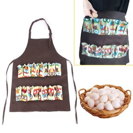 BT Bear Farm Egg Collecting Apron for Chicken Egg Collecting, Pocket Aprons, Perfect for Multiple Eggs, with 12 Pockets (L)