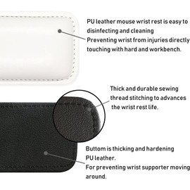 Unbranded Keyboard Wrist Rest Ergonomic Soft PU Leather Wrist Support, Memory Foam, White