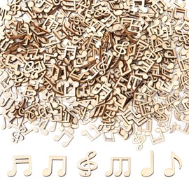 Bofanze Pack of 500 Wooden Musical Note Decoration Confetti Wooden Confetti Wooden Scatter Decoration Christening Music Note Confetti Wooden Table Decoration Confetti for Boys Girls, Graduations,