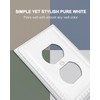 ZILLSEA 4-Pack Duplex Outlet Cover, Decorative Pure White Beaded Wall