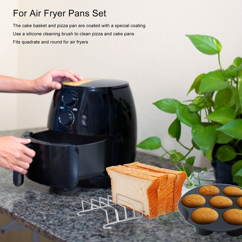 For Air Fryer Pans Set Heatproof Easy Cleaning Stainless Steel