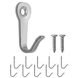 Fuxxer® 10 x Classic Coat Hooks Iron Hooks for Kitchen Pictures 39x22mm Silver
