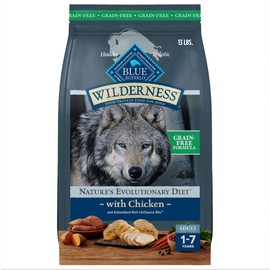 Blue Buffalo Wilderness Adult High-Protein Dry Dog Food with Real Chicken, Grain-Free, Made in The USA with Natural Ingredients, Chicken, 13-lb. Bag