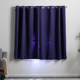 Linenspa 85% Blackout Curtain 2 Panels Set - Navy Curtains 63 Inch Length - Thermal Insulated, Noise Reducing - Dorm Room Essentials, 52 x 63