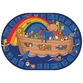Carpets for Kids KID$Value Plus Collection 74003 Alphabet Noah 4ftx 6ft Oval