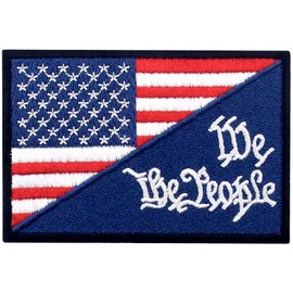 USA Stars & Stripes American Flag We The People Patch Embroidered Morale Applique Iron On Sew On Emblem