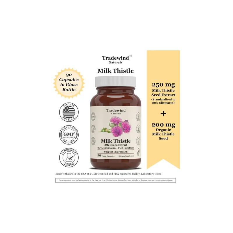 Tradewind Naturals Cardo Mariano 30:1 90 Cápsulas Veganas
