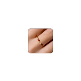 TLY Gold Birthstone Rings for Women Non Tarnish 14K Gold Plated Stackable Rings Dainty CZ Adjustable Gemstone Emerald Green Stacking Open Thumb Ring Wedding Promise Rings Birthday Jewelry Gifts