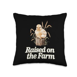 Baby Chicks on Farms with Tractors Barns and Rural Charm Throw Pillow