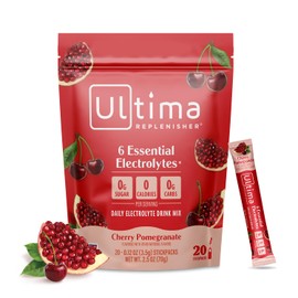 Ultima Replenisher Bebida En Polvo Con Electrolitos Diarios – Cereza Y Granada, 20 Sobres – Sobres de Hidratación Con 6 Electrolitos Y Minerales – Apto para Dietas Cetogénicas, Vegano, Sin Omg Ni Azúc