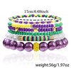 kepvrio Mardi Gras Bracelets for Women Glitter Mask Crown Beaded