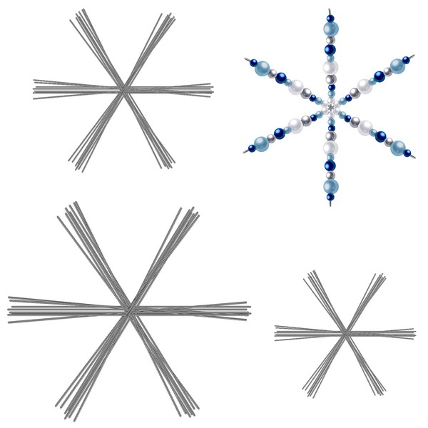 Hotop 24 Pieces Snowflake Wire 3.7 In 4.5 In 6