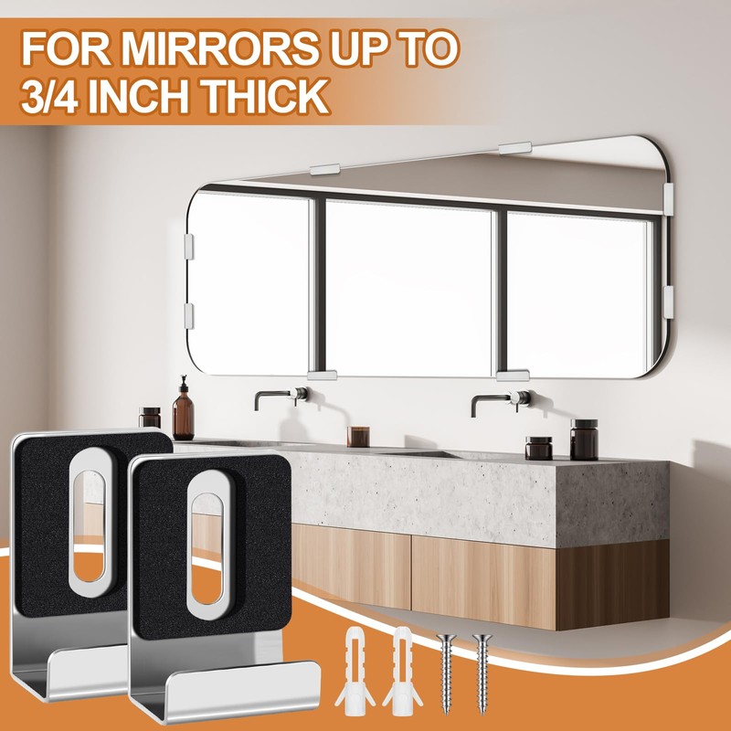 SiliFine 12 Pcs Metal Mirror Holder Kit Metal Mirror Holder