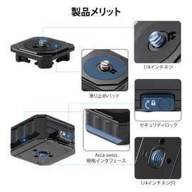 HSU Quick Shoe Quick Release Plate 1/4 Screw Camera Cage Clamp Camera Mount Adapter with 1/4" Screw, Camera Accessories Aluminum Alloy Material for Digital SLR Tripod Monopod Camera Cage