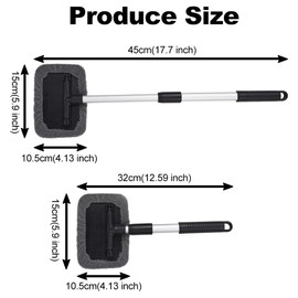 JSCARLIFE Einziehbares Auto-Windschutzscheiben-Reiniger-Werkzeug, Auto-Fensterreiniger-Innen-Kit mit 6 waschbaren Mikrofasertüchern, um 180 ° drehbar, Auto-Windschutzscheiben-Reinigungswischer,