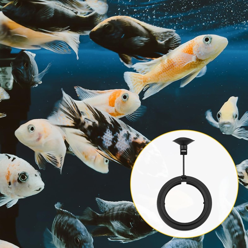 Aquarium Round Feeding Ring 1Pcs Black