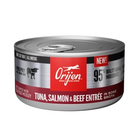 ORIJEN Tuna, Salmon and Beef Entree Adult Wet Cat Food, WholePrey Ingredients, 3 oz (Case of 24)