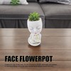 Face Flowerpot Fadeless Resin Head Planter DIY Decorative Adorable Succulent
