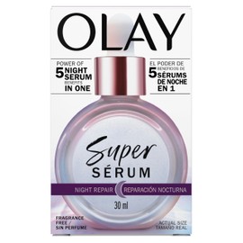 Olay Super Serum zur Nachtreparatur, feuchtigkeitsspendend, 5 Vorteile in 1, 30 ml, mit Provitamin B5, Nacinamid, Milchsäure, Glycerin und Peptiden