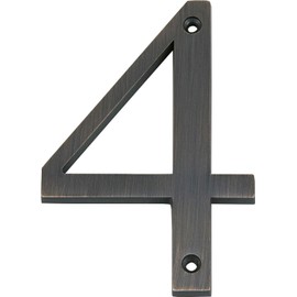 Distinctions 843244 4" Flush Mount Bronze House Number 4, No Size