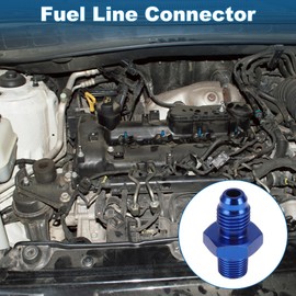 A ABSOPRO Male Flare Reducer Hose Fitting Adapter TF-AN4-1/8 NPT Fuel Line Connector Aluminum Blue