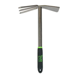 Yard Butler Terra Tiller - Durable Weeding & Tiller Gardening Tool - Ergonomic Grip for Weeding, Tilling & Digging - Dual-Action Head with Three Prongs & Beveled Edge