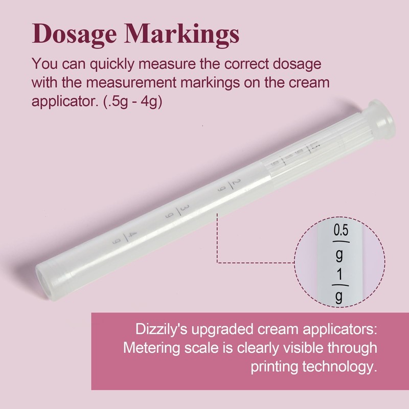 Dizzily 20 Packs Disposable Vaginial Cream Applicators - Fits Suppository,