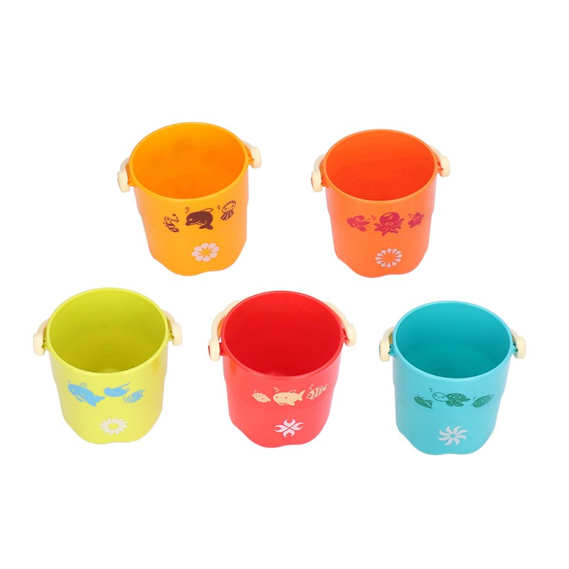 5pcs Colorful Stacking Cups Set Early Educational Baby Building Toys