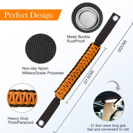 YANWEN Grab Handles for Ford Bronco 2021-2024 2/4 Door, Roll Bar Paracord Grip Handles, for Ford Bronco Interior Accessories(Orange 4PCS)