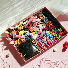 YANRONG 1189PCS Hair Accessories Set - Candy Colors Nylon Hair Ties, Disposable Rubber Bands, Hair Bands, and Hair Clips for Women and Girls - Hair Accessories (1189PCS Pink)